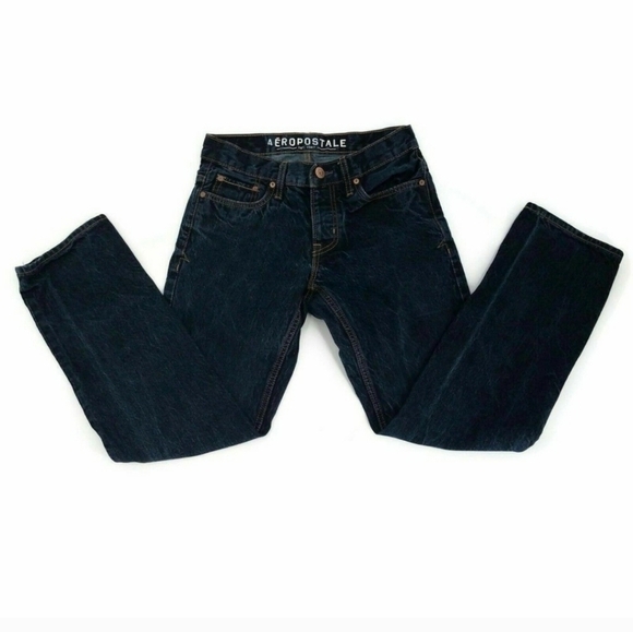 Aeropostale Mens Jeans Essex Classic Straight Blue Pockets Button Fly 28 x 28 - Picture 10 of 12